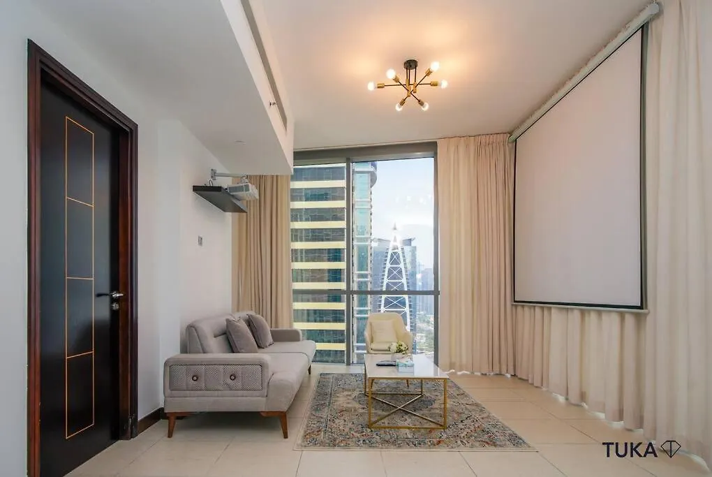 Skyline & Lake Views - Home Cinema - 1-Bhk - Prime Location Dubai Apartment